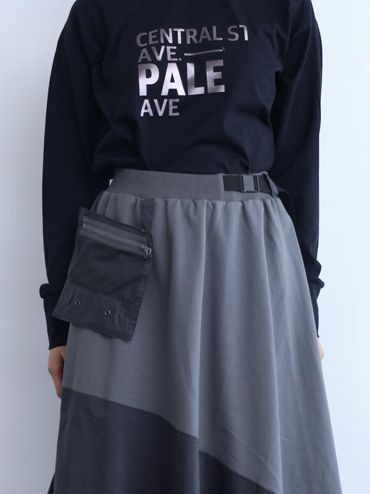 Lasud ポーチ付きバルーンスカート 新品 ネイビー紺 15000円 07_m.webp