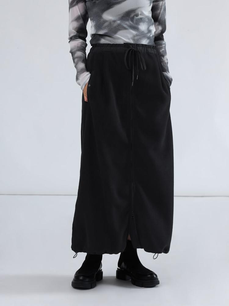 〈SELECT〉SYSORUS サイドジッププリーツスカート ブラック フロントジップフリーススカート - LASUD - LASUD｜YAMADAYA STORE