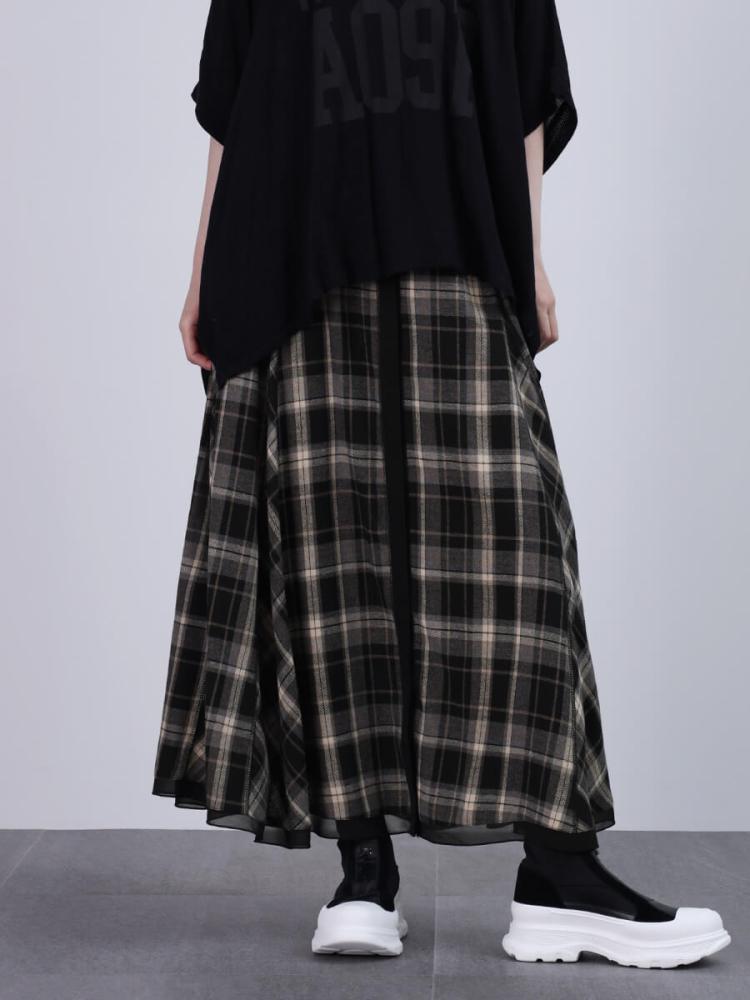 タータンチェック柄フレアスカート - LASUD - LASUD｜YAMADAYA STORE