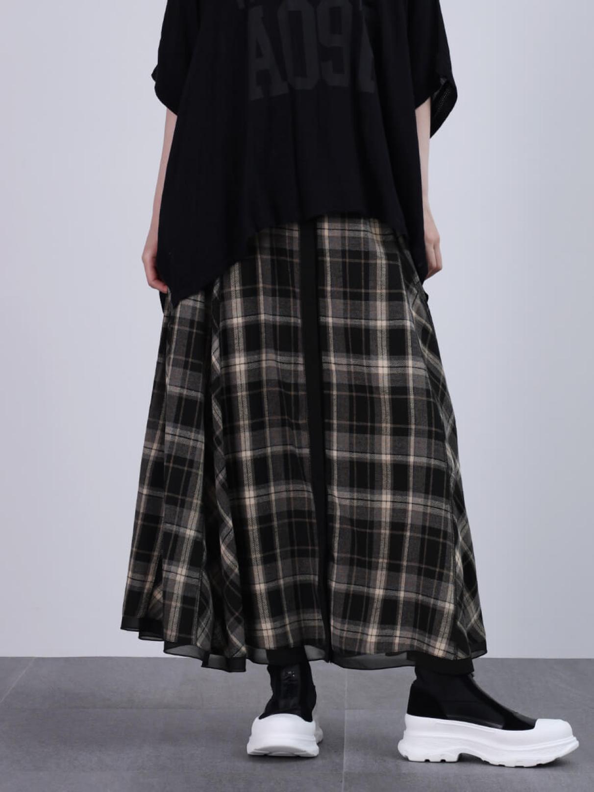 タータンチェック柄フレアスカート - LASUD - LASUD｜YAMADAYA STORE