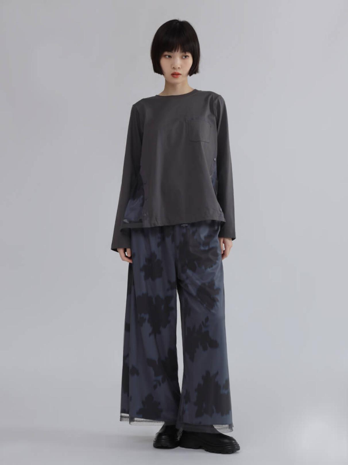 【新品】LASUD ダークグレー カジュアルパンツ M．グレー 【制菌パンツ】 カジュアルパンツ COOLMAX生地