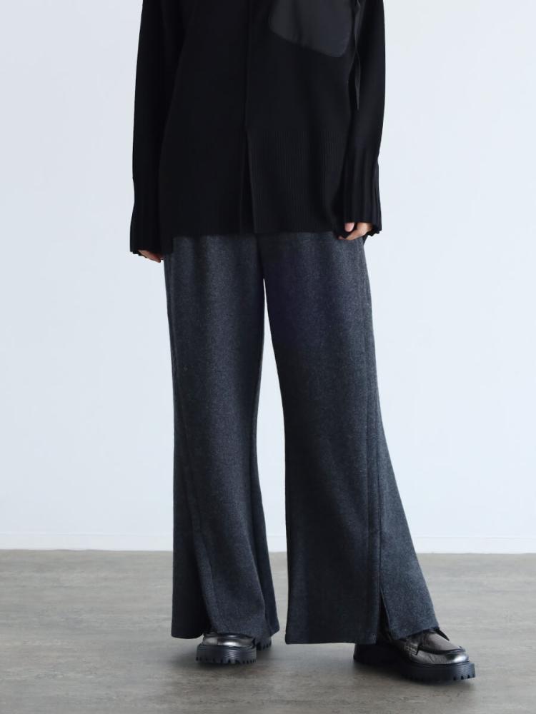 OPEN YY ユニークデザイン フレアパンツ 黒 OPEN YY ユニークデザイン フレアパンツ 黒