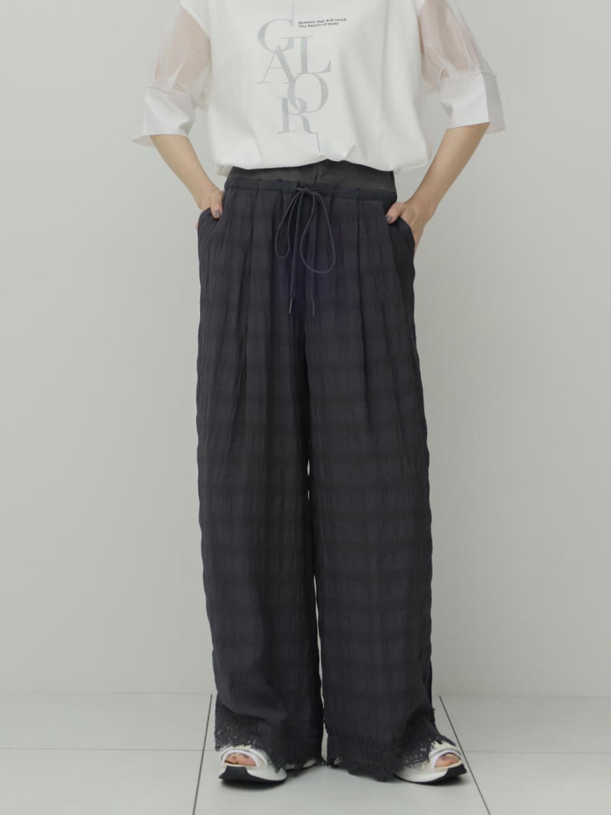 裾レースジャガードパンツ - LASUD - LASUD｜YAMADAYA STORE