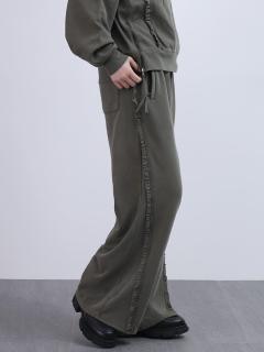フリルドッキングピグメントスウェットパンツ - LASUD - LASUD