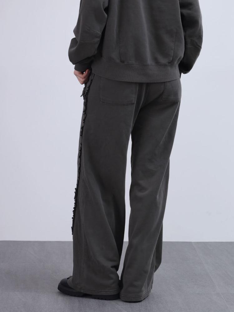 フリルドッキングピグメントスウェットパンツ - LASUD - LASUD