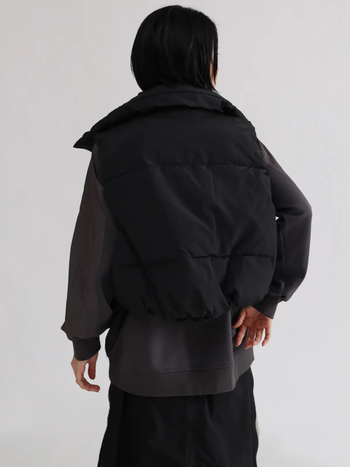 ヤマダヤ　LASUD フリースドッキングロングブルゾン　ブラック　美品 ☆ヤマダヤ ラシュッド LASUD フリースドッキングロングブルゾン