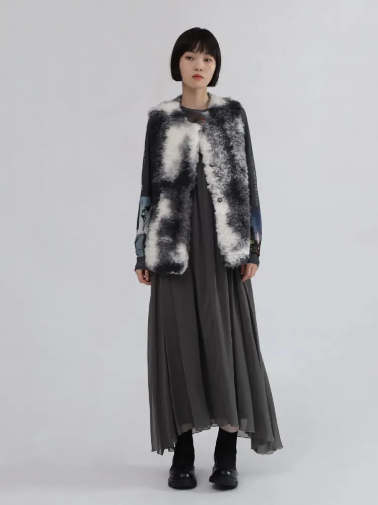 ラシュッド　LASUD　ボアベスト マーブルカラーボアベスト - LASUD - LASUD｜YAMADAYA STORE