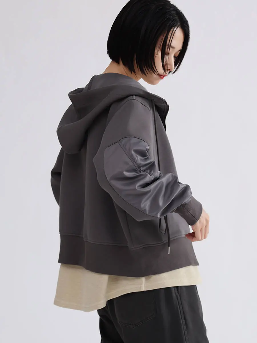 LASUD　ギャザースリーブフーディ ギャザースリーブジップアップパーカー - LASUD - LASUD｜YAMADAYA STORE