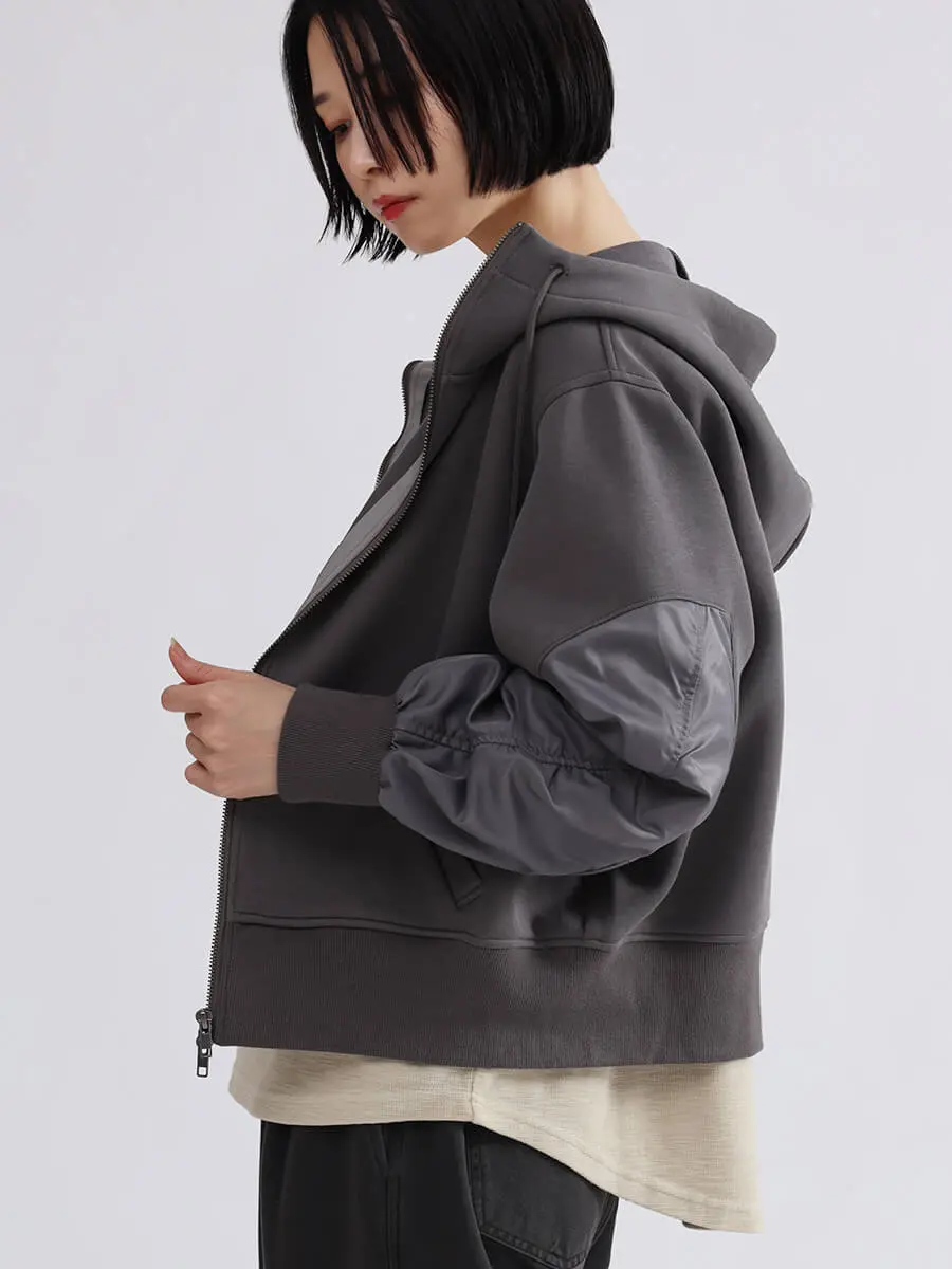 ギャザースリーブジップアップパーカー - LASUD - LASUD｜YAMADAYA STORE