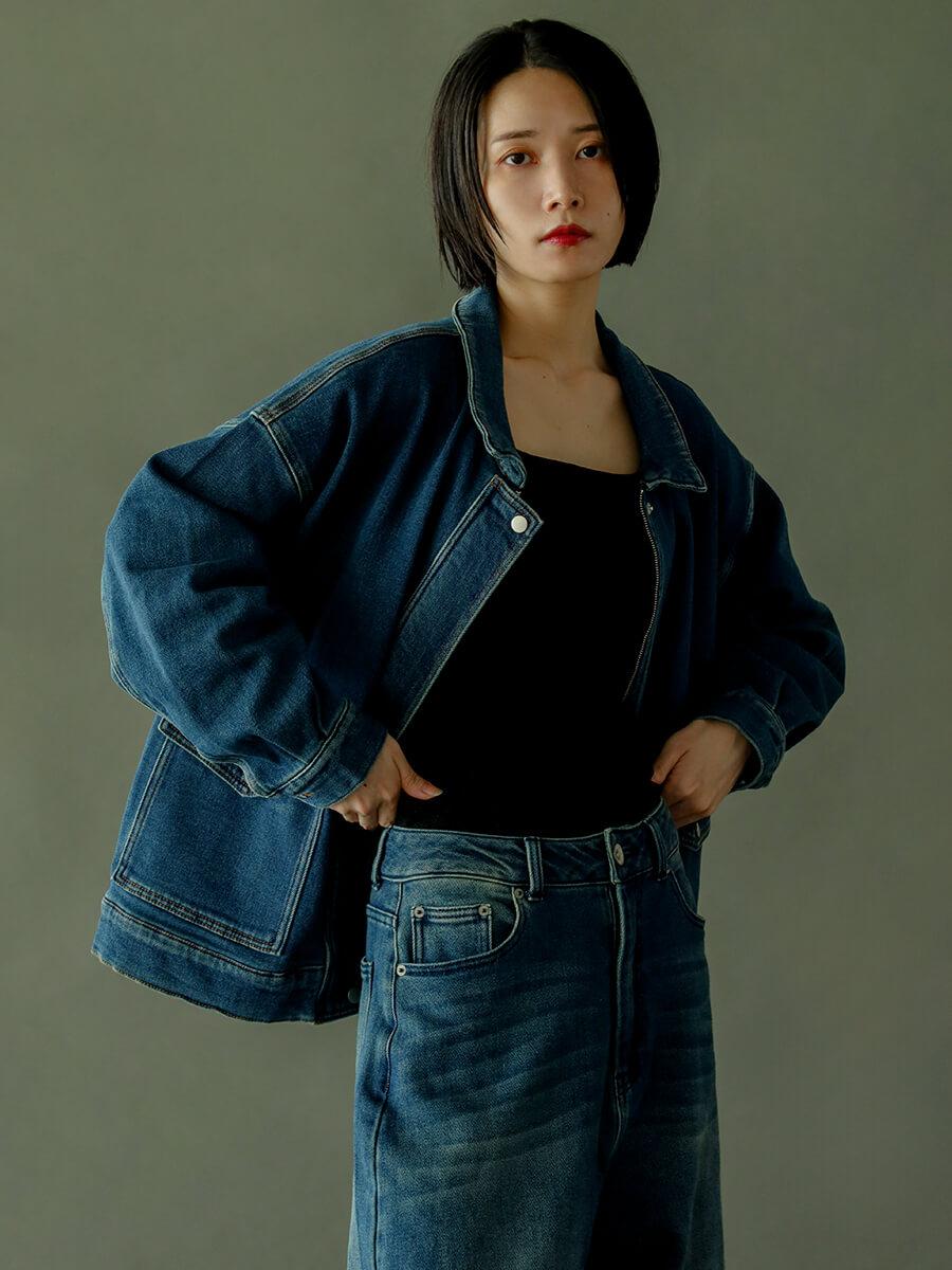 【新品】CLOVE クローブ　デニムジャケット★ヤマダヤ クローブ CLOVE 袖切替デニムジャケット （ブラック