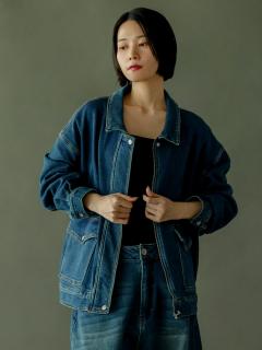 ルーズフィットジップデニムジャケット - LASUD - LASUD