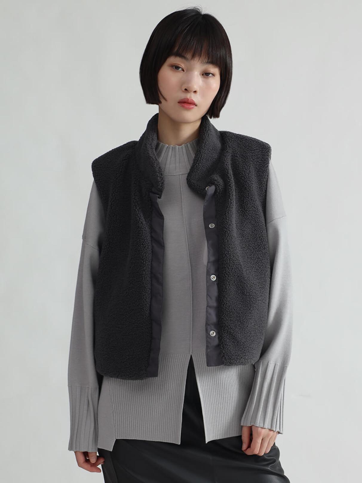 リバーシブルボアショートベスト - LASUD - LASUD｜YAMADAYA STORE