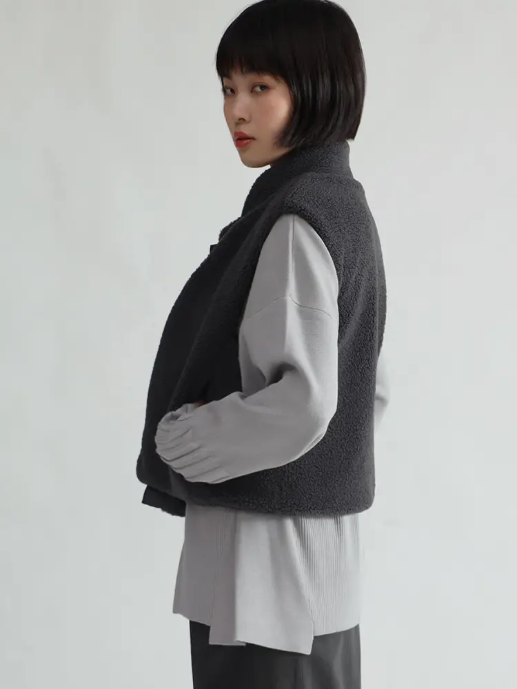 リバーシブルボアショートベスト - LASUD - LASUD｜YAMADAYA STORE