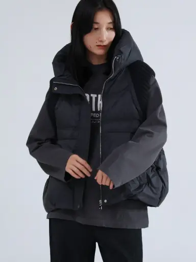 ニットドッキングブラックダウンベスト - LASUD - LASUD｜YAMADAYA STORE