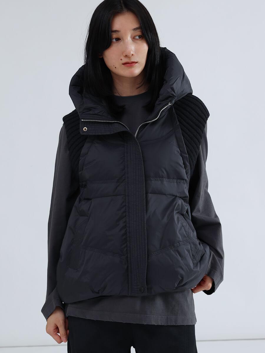   ブラック ダウンベスト ニットドッキングブラックダウンベスト - LASUD - LASUD｜YAMADAYA STORE