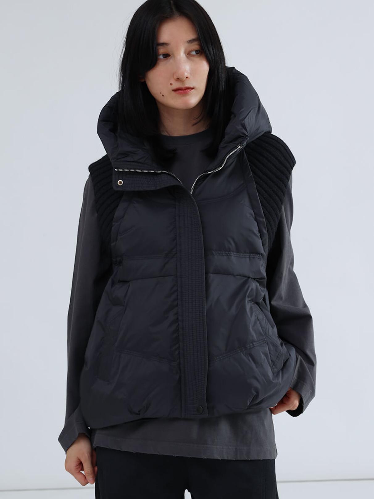 ニットドッキングブラックダウンベスト - LASUD - LASUD｜YAMADAYA STORE