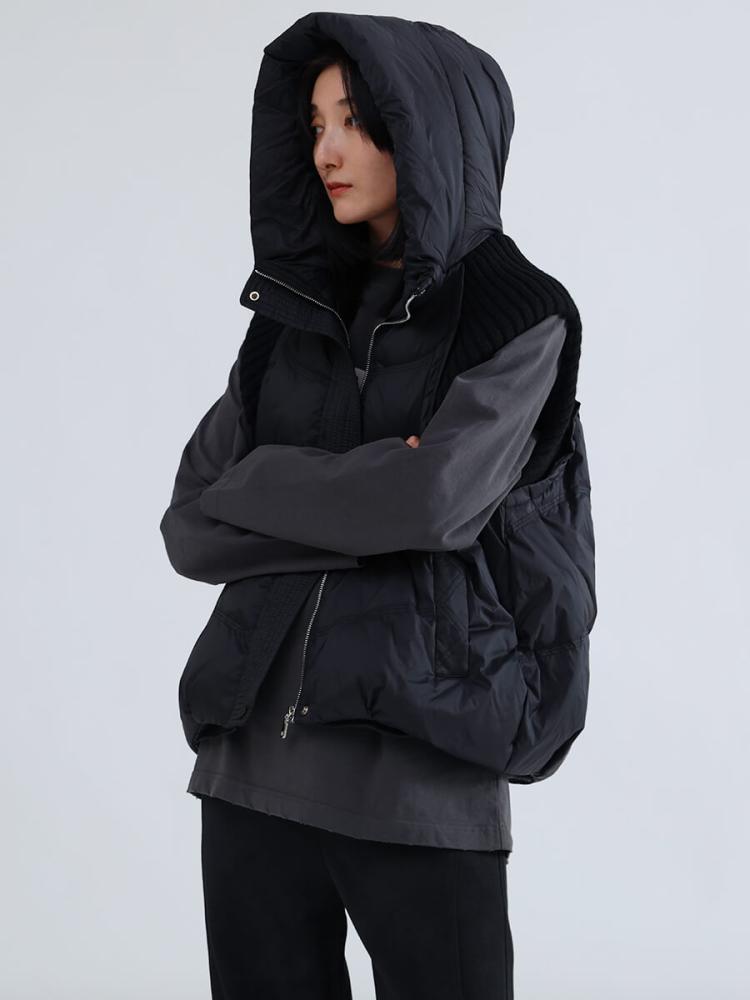 ニットドッキングブラックダウンベスト - LASUD - LASUD｜YAMADAYA STORE