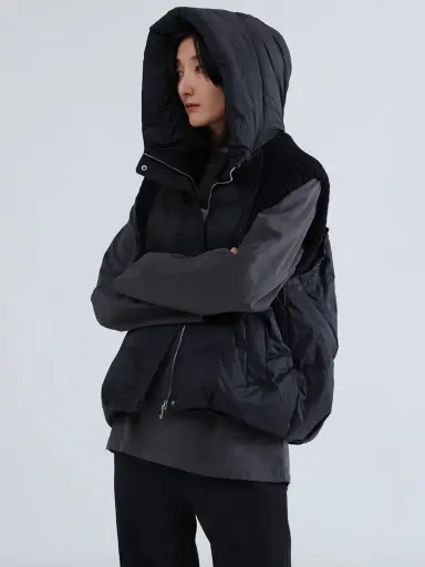 ニットドッキングブラックダウンベスト - LASUD - LASUD｜YAMADAYA STORE