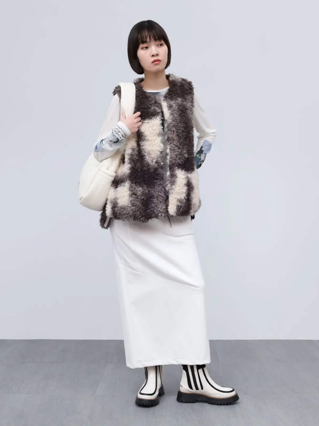 マーブルカラーボアベスト - LASUD - LASUD｜YAMADAYA STORE