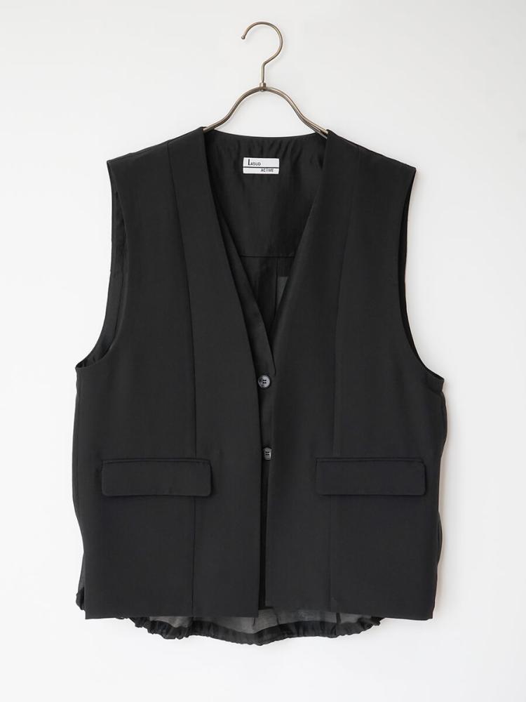 【新品・未使用】 LASUD ベスト 異素材レイヤードデザインベスト - LASUD - LASUD｜YAMADAYA STORE