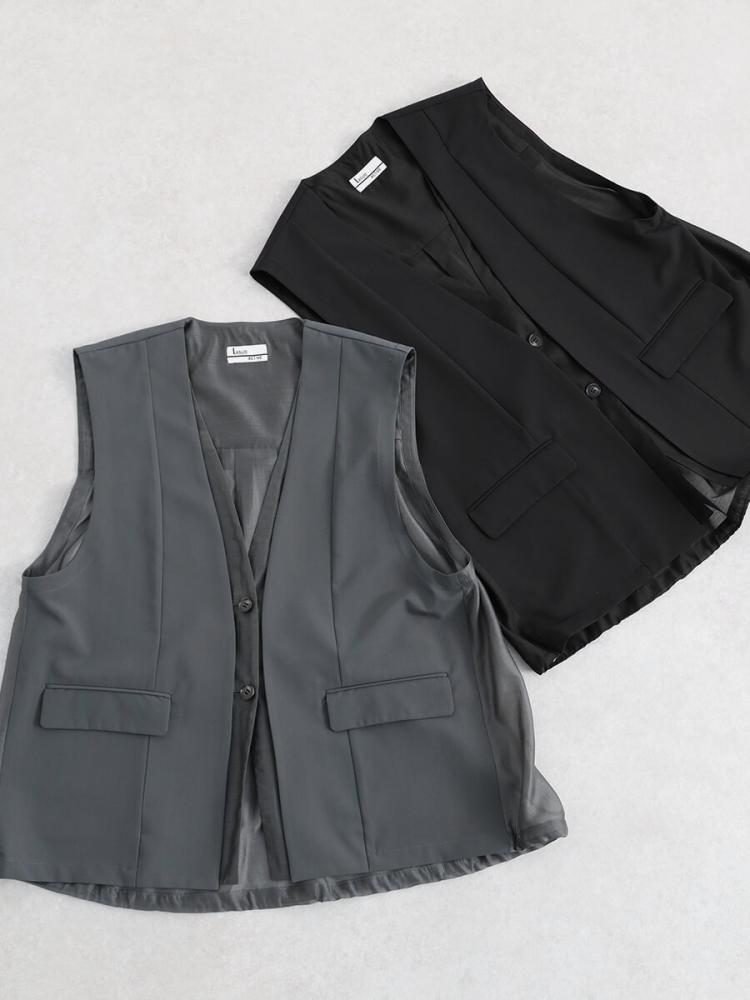 異素材レイヤードデザインベスト - LASUD - LASUD｜YAMADAYA STORE