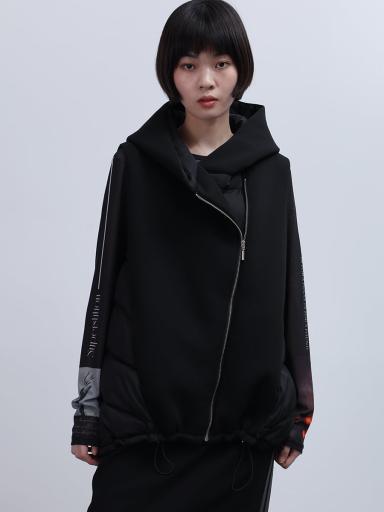 ARTS＆SCIENCE シルクロングベスト 黒 中綿入り ARTS＆SCIENCE シルク