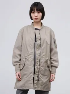 YoshiYoshibypj】アシンメトリー異素材ドッキングロングコート セール】 異素材ドッキングロングコート （その他アウター）｜Sybilla