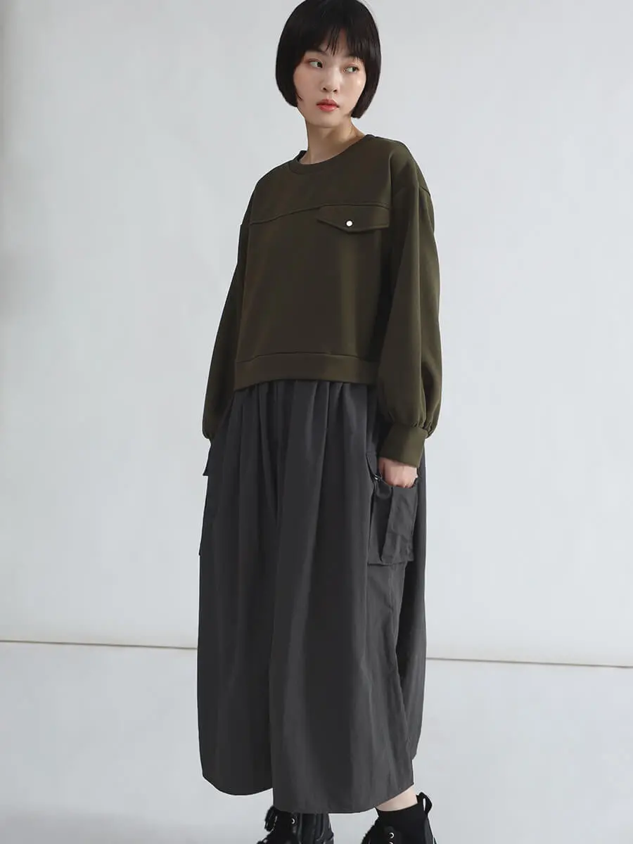 極美品 ルイヴィトン ウールシルク混 スウェット切替 デニムドッキングワンピース 極美品 ルイヴィトン ウールシルク混 スウェット切替 デニムドッキング