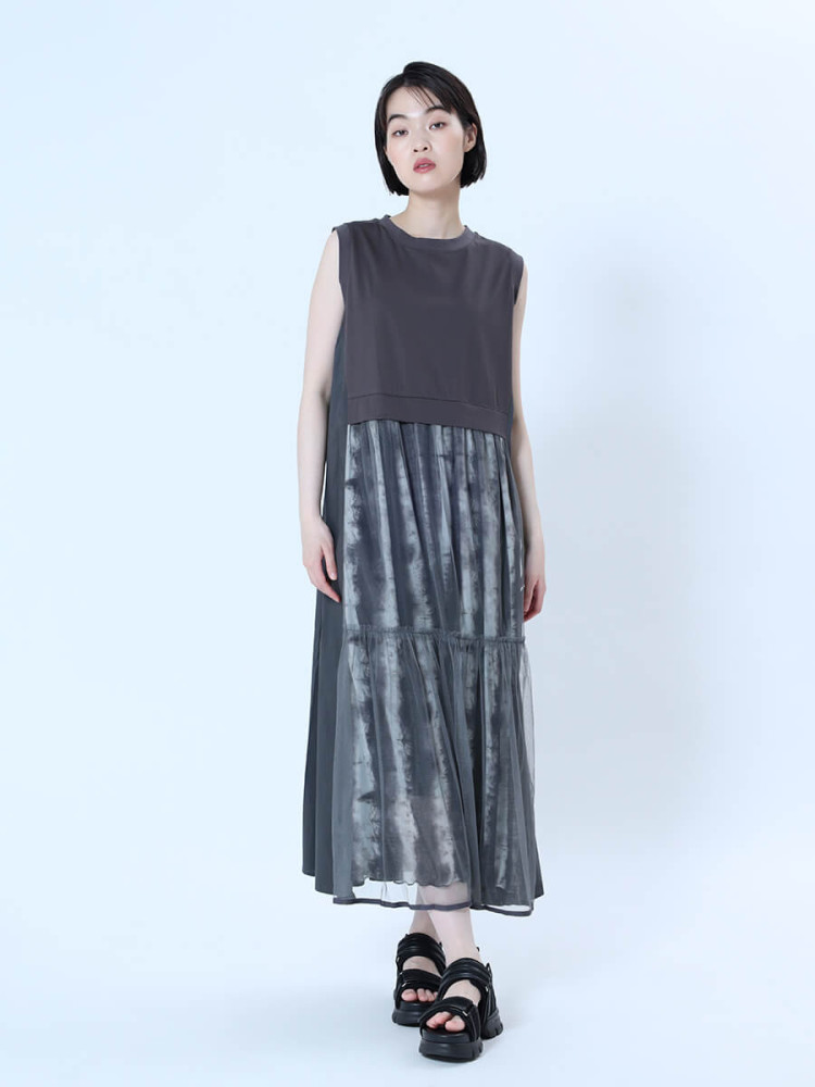 柄レイヤードチュールワンピース - LASUD - LASUD｜YAMADAYA STORE 