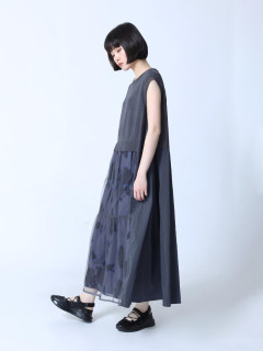 チュールレイヤード柄ワンピース - LASUD - LASUD｜YAMADAYA STORE