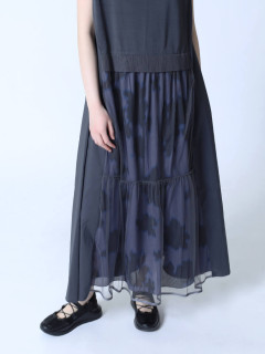 チュールレイヤード柄ワンピース - LASUD - LASUD｜YAMADAYA STORE