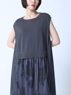 ヤマダヤ　LASUD チュールレイヤード柄ワンピース　新品 チュールレイヤード柄ワンピース - LASUD - LASUD｜YAMADAYA STORE