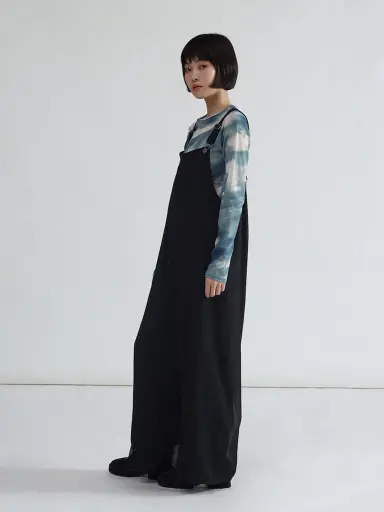 レースアップデザインオールインワン（black） - LASUD - LASUD