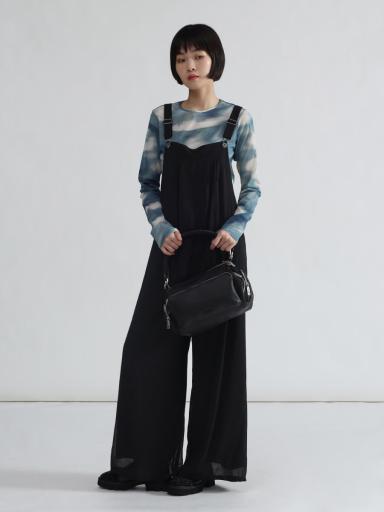 レースアップデザインオールインワン（black） - LASUD - LASUD