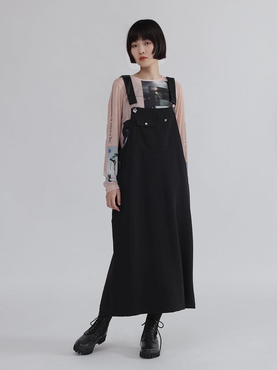 LASUD ジャンパースカート黒　　無地　新品　店頭現行品　限定お値下げ！ 2.jpg