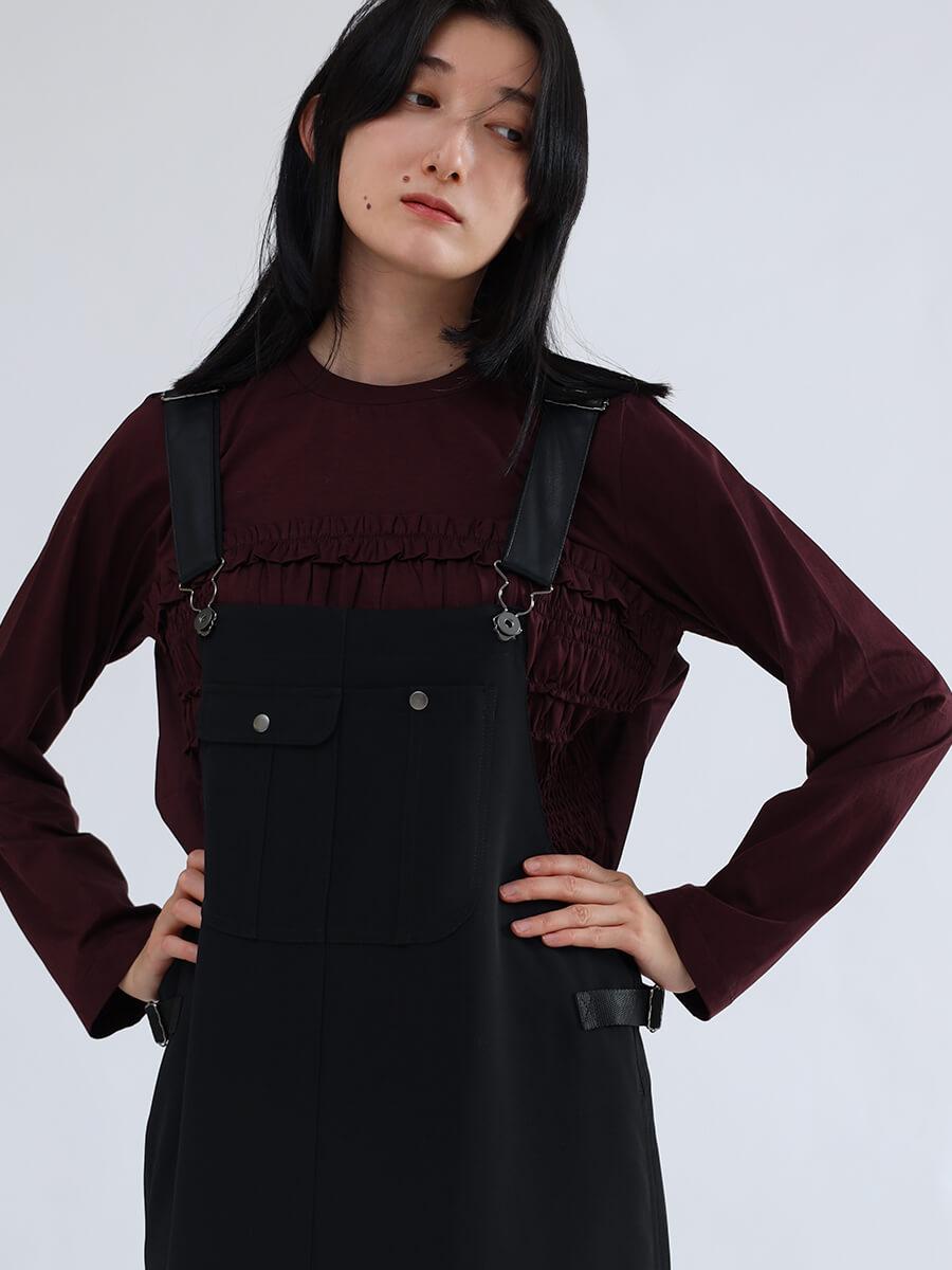 LASUD ジャンパースカート黒　　無地　新品　店頭現行品　限定お値下げ！ LASUDのジャンパースカートの商品一覧｜ファッション通販のYAMADAYA STORE