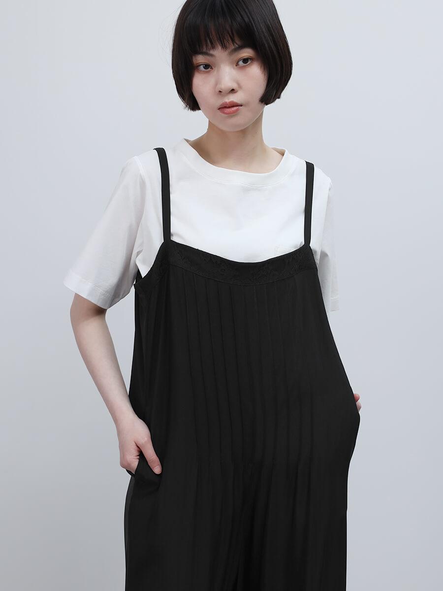 レースドッキングキャミサロペット