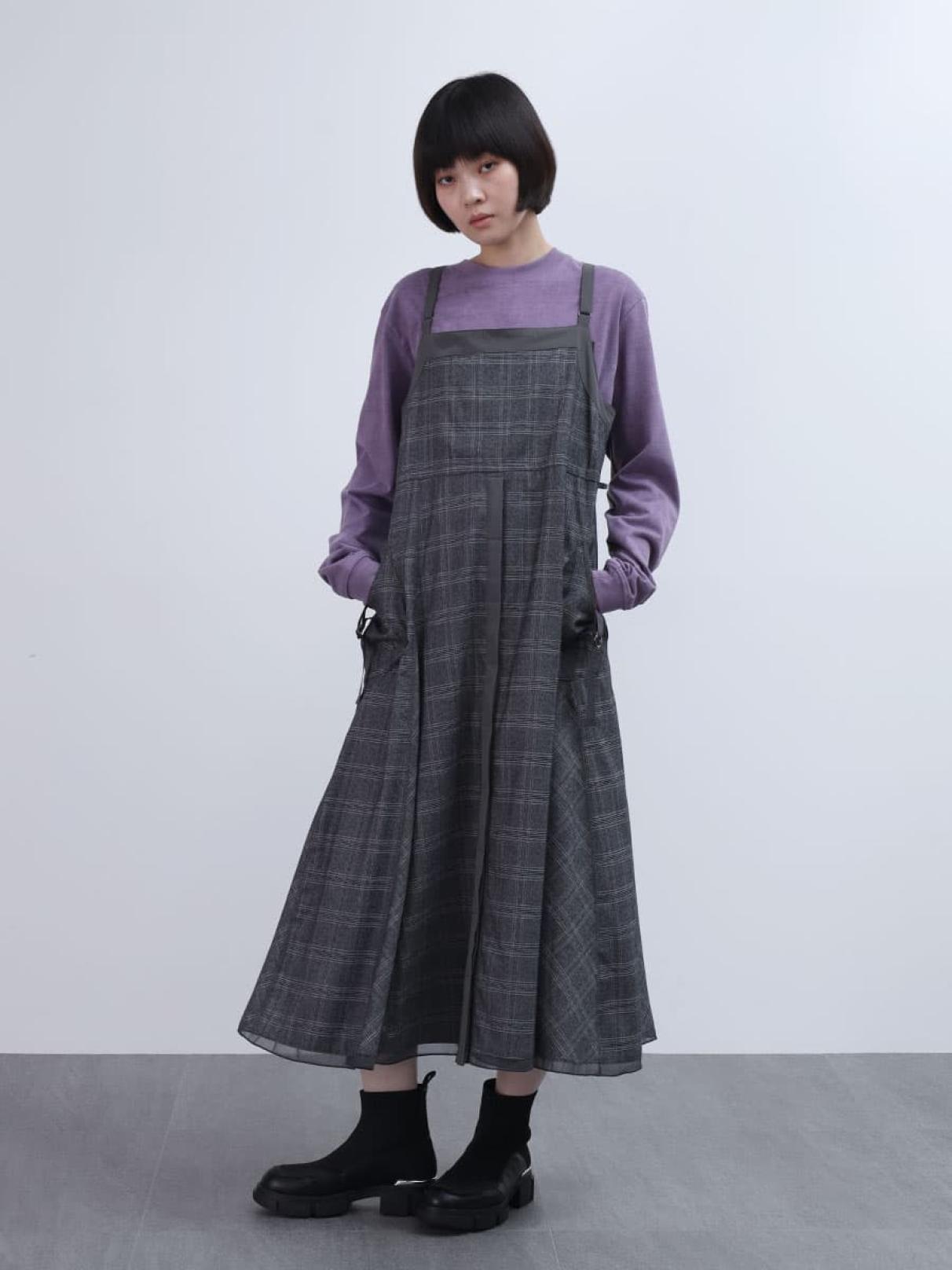 シアーヘムグレンチェックジャンパースカート - LASUD - LASUD 