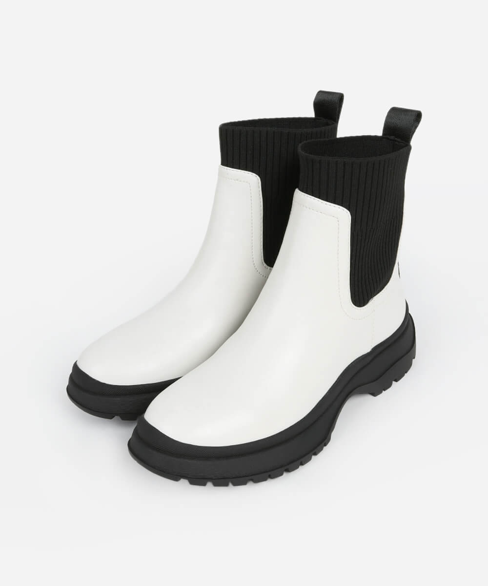 ソックスショートブーツ (WHITE) YAMADAYA STORE ソックスショートブーツ (WHITE) YAMADAYA STORE