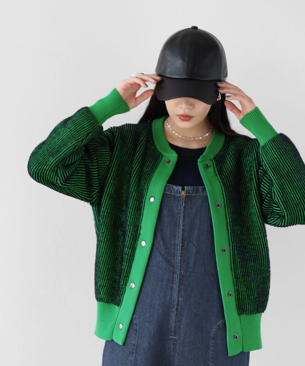 フェザーストライプニットブルゾン YAMADAYA STORE フェザーストライプニットブルゾン YAMADAYA STORE