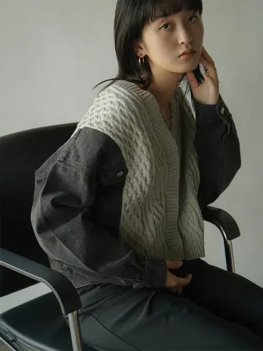 RADIATE デニム ドッキング ケーブルニット カーディガン ジャケット L 011119304_16_d10_m.webp