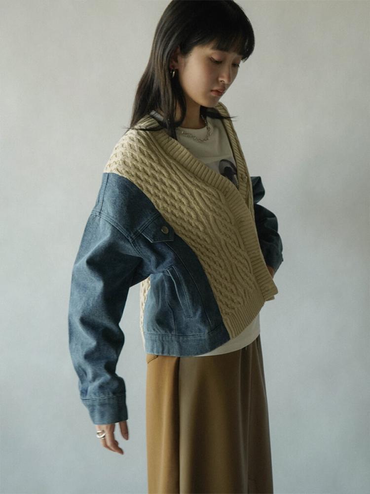RADIATE デニム ドッキング ケーブルニット カーディガン ジャケット デニムドッキングケーブルニットカーディガン - RADIATE - RADIATE