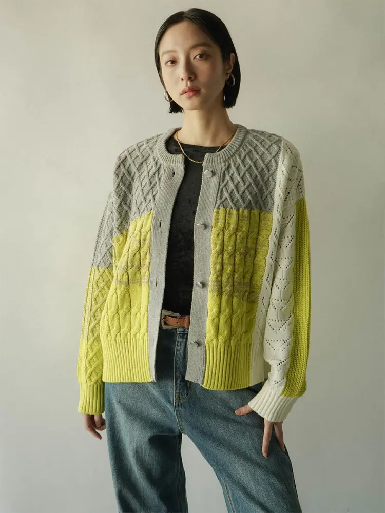 カラーブロックニットカーディガン - RADIATE - RADIATE｜YAMADAYA STORE