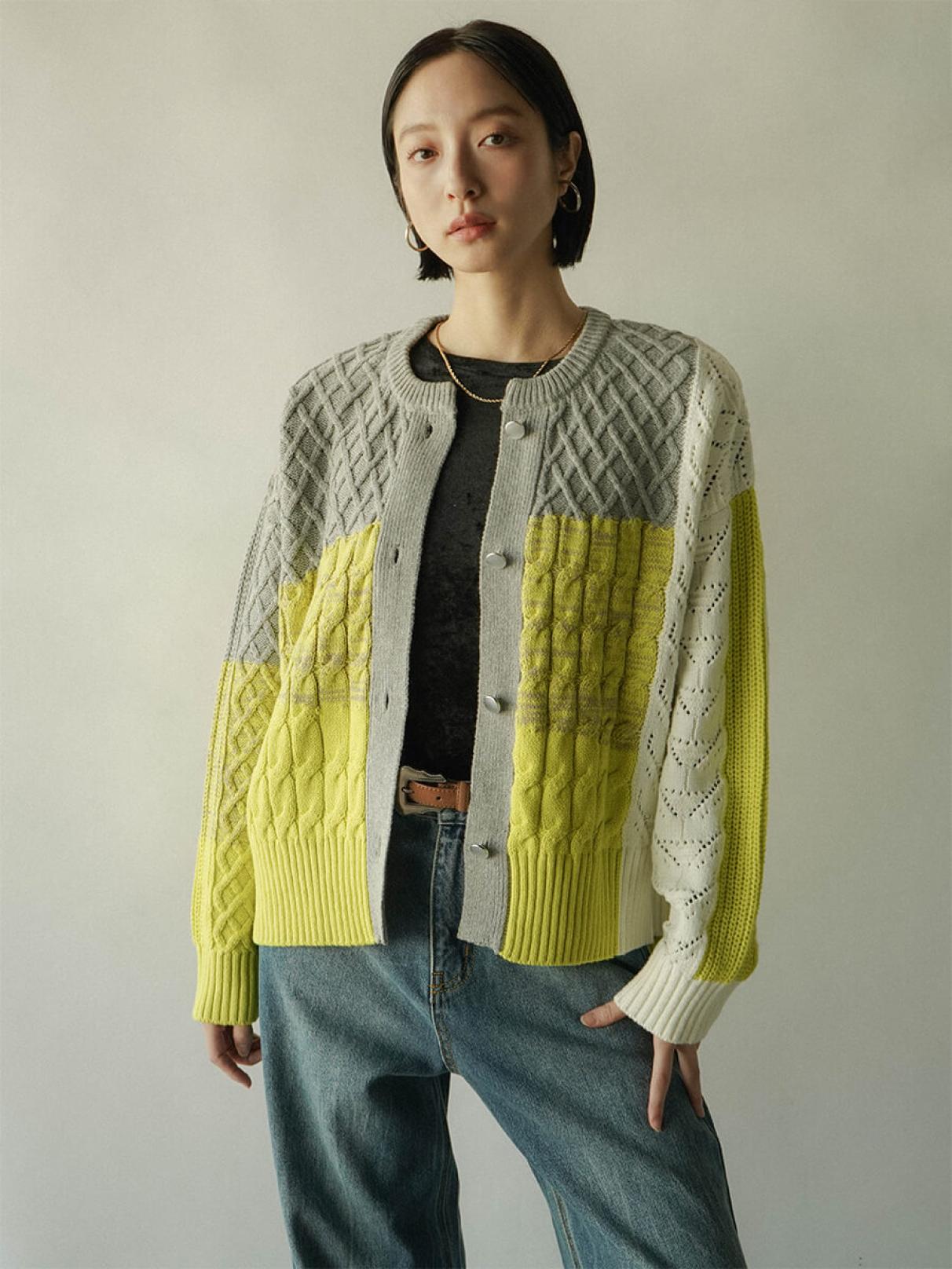 カラーブロックニットカーディガン - RADIATE - RADIATE｜YAMADAYA STORE