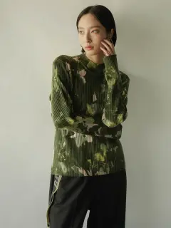 【美品】　【完売品】ヤマダヤ　ラディエイト　ボタニカルリブニットトップス ボタニカルデザインリブニットトップス - RADIATE - RADIATE｜YAMADAYA