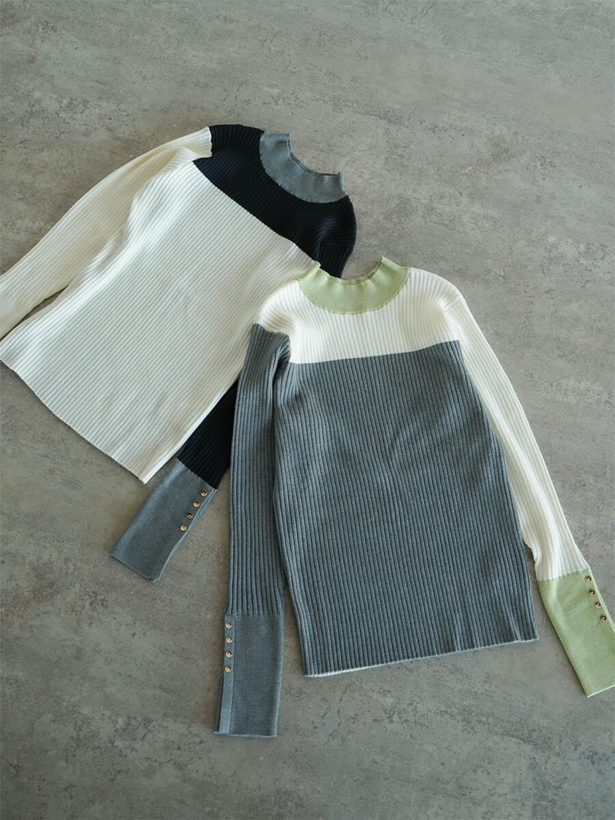 新品♡AGAWD♡バイカラーリブニット♡送料込み バイカラーリブニット | ZAZABYS