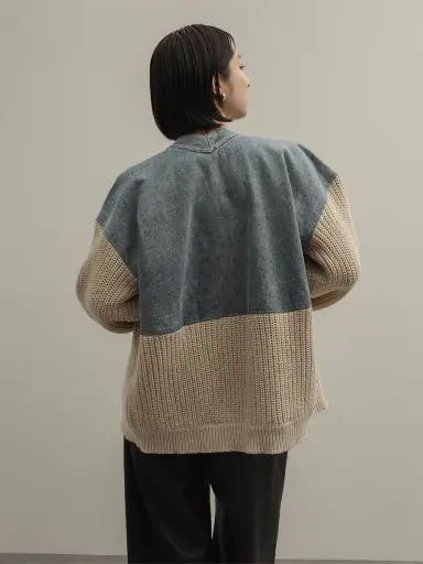 RADIATE デニム ドッキング ケーブルニット カーディガン ジャケット L ケーブルニットドッキングデニムカーディガン - RADIATE - RADIATE