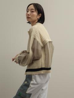 c*！様 RADIATE 新品　メッシュ　シアー　ダブルジップ　ブルゾン　カーデ ラディエイト RADIATE メッシュ×シアー配色ダブルジップブルゾン