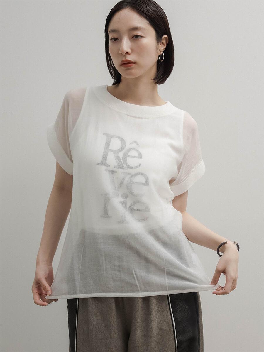 箔プリントロゴタンクトップ×シアーTシャツ