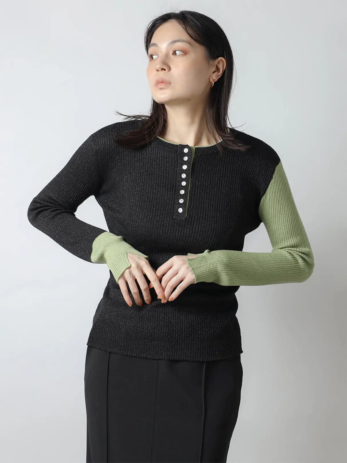 ラメ配色ヘンリーネックリブニット - RADIATE - RADIATE｜YAMADAYA STORE